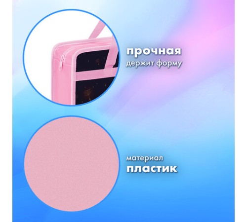 Папка на молнии с ручками BRAUBERG А4, 1 отделение, пластик, 80 мм, 