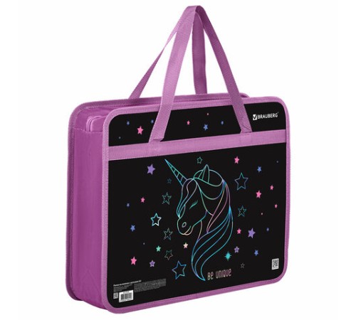 Папка на молнии с ручками BRAUBERG А4, 1 отделение, пластик, 80 мм, 