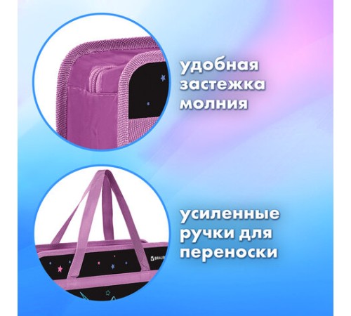 Папка на молнии с ручками BRAUBERG А4, 1 отделение, пластик, 80 мм, 