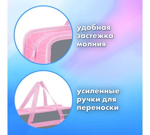 Папка на молнии с ручками BRAUBERG А4, 1 отделение, пластик, 80 мм, 