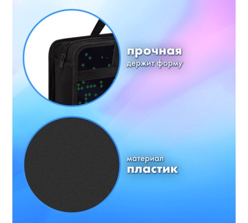 Папка на молнии с ручками BRAUBERG А4, 1 отделение, пластик, 80 мм, 