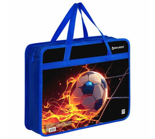 Папка на молнии с ручками BRAUBERG А4, 1 отделение, пластик, 80 мм, 