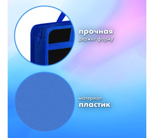 Папка на молнии с ручками BRAUBERG А4, 1 отделение, пластик, 80 мм, 