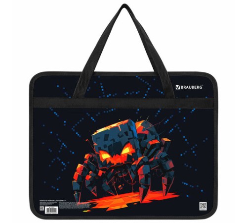 Папка на молнии с ручками BRAUBERG А4, 1 отделение, пластик, 80 мм, 