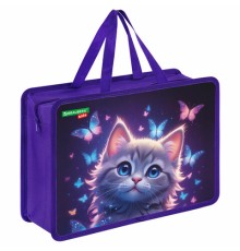 Папка на молнии с ручками BRAUBERG KIDS А4, 1 отделение, пластик, 100 мм, 