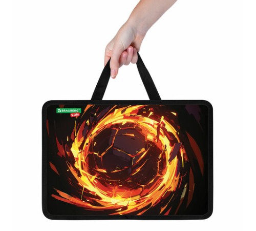 Папка на молнии с ручками BRAUBERG KIDS А4, 1 отделение, пластик, 100 мм, 