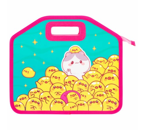 Папка-сумка ЮНЛАНДИЯ, 1 отделение, фетровые ручки, 34х30х11 см, 