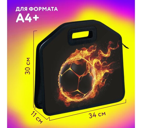 Папка-сумка ЮНЛАНДИЯ, 1 отделение, фетровые ручки, 34х30х11 см, 