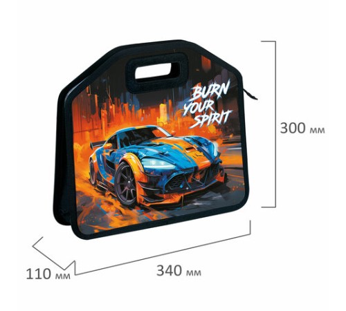 Папка-сумка ЮНЛАНДИЯ, 1 отделение, фетровые ручки, 34х30х11 см, 