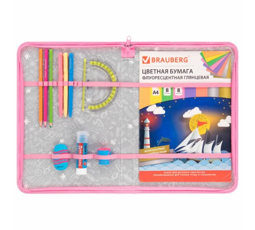 Папка на молнии BRAUBERG А4 с ручкой, с органайзером, 1 отделение, 