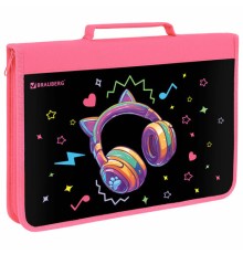 Папка на молнии BRAUBERG А4 с ручкой, с органайзером, 1 отделение, 