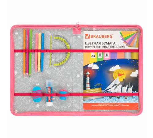 Папка на молнии BRAUBERG А4 с ручкой, с органайзером, 1 отделение, 