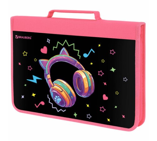 Папка на молнии BRAUBERG А4 с ручкой, с органайзером, 1 отделение, 