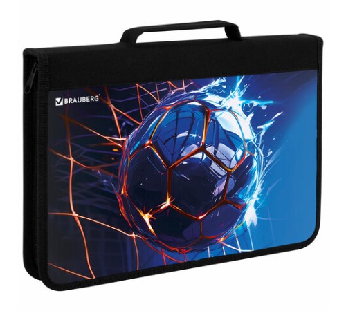 Папка на молнии BRAUBERG А4 с ручкой, с органайзером, 1 отделение, 