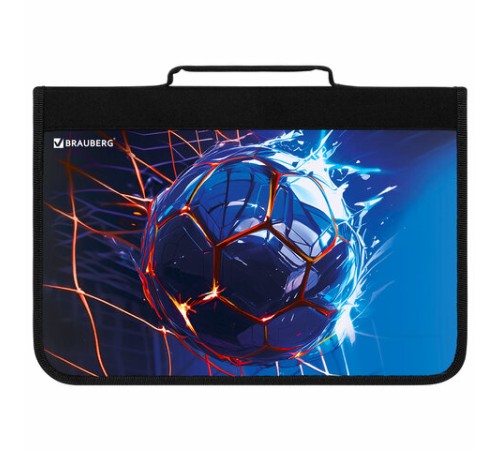 Папка на молнии BRAUBERG А4 с ручкой, с органайзером, 1 отделение, 