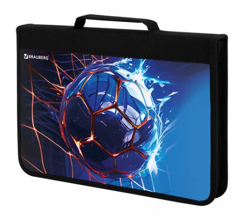 Папка на молнии BRAUBERG А4 с ручкой, с органайзером, 1 отделение, 