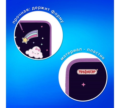 Папка для труда на молнии с ручками ПИФАГОР А4, 1 отделение, пластик, органайзер, 