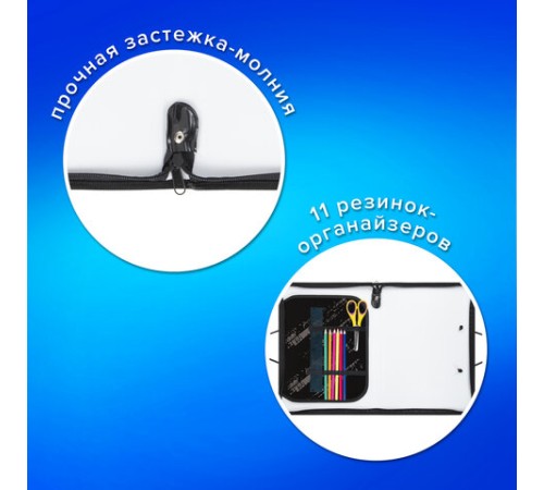 Папка для труда на молнии с ручками ПИФАГОР А4, 1 отделение, пластик, органайзер, 