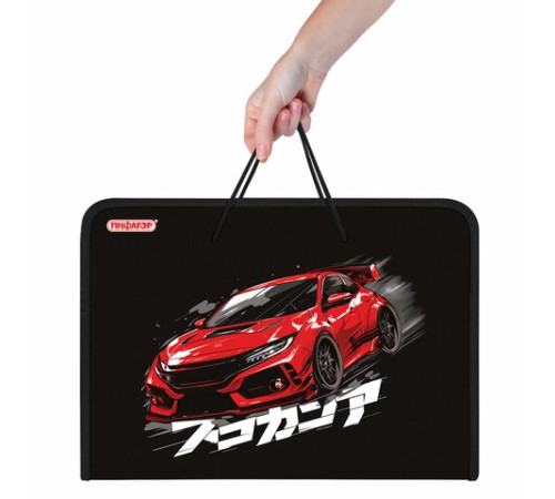 Папка для труда на молнии с ручками ПИФАГОР А4, 1 отделение, пластик, органайзер, 