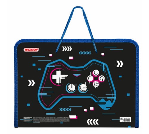 Папка для труда на молнии с ручками ПИФАГОР А4, 1 отделение, пластик, органайзер, 