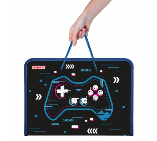 Папка для труда на молнии с ручками ПИФАГОР А4, 1 отделение, пластик, органайзер, 