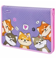 Папка для труда на молнии ЮНЛАНДИЯ А4, 1 отделение, откидная планка, органайзер, 