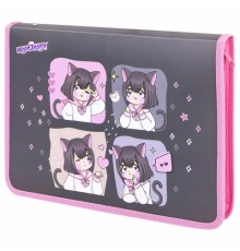 Папка для труда на молнии ЮНЛАНДИЯ А4, 1 отделение, откидная планка, органайзер, 