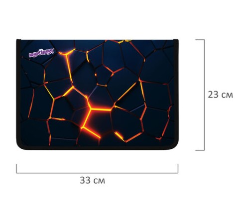 Папка для труда на молнии ЮНЛАНДИЯ А4, 1 отделение, откидная планка, органайзер, 