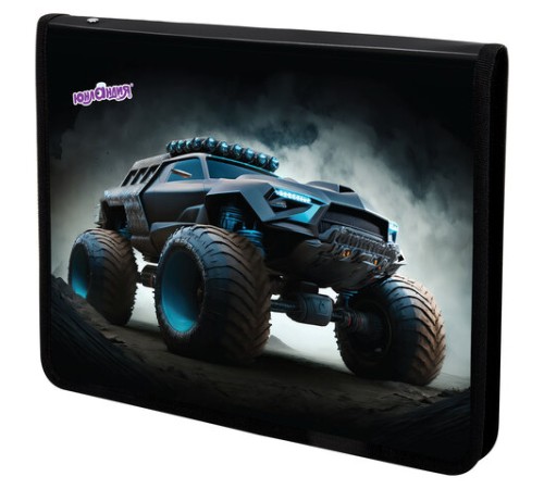 Папка для труда на молнии ЮНЛАНДИЯ А4, 1 отделение, откидная планка, органайзер, 