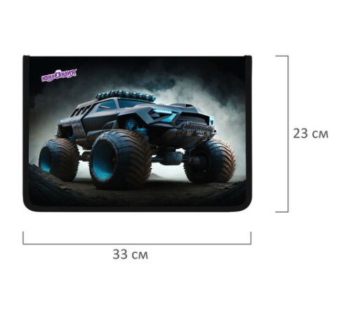 Папка для труда на молнии ЮНЛАНДИЯ А4, 1 отделение, откидная планка, органайзер, 