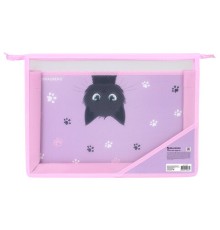 Папка для труда BRAUBERG А4, 2 отделения, пластик, молния сверху, органайзер, 