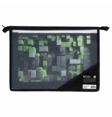 Папка для труда BRAUBERG А4, 2 отделения, пластик, молния сверху, органайзер, 