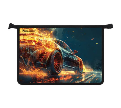 Папка для труда на молнии BRAUBERG А4, 2 отделения, органайзер, 