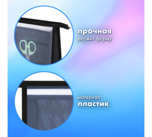 Папка для труда на молнии BRAUBERG А4, 2 отделения, органайзер, 