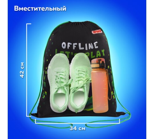 Мешок для обуви ПИФАГОР, 1 отделение, 42х34 см, 