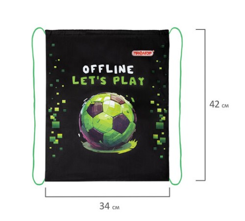 Мешок для обуви ПИФАГОР, 1 отделение, 42х34 см, 