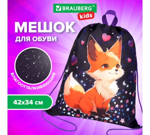 Мешок для обуви BRAUBERG KIDS, с петлей, 42х34 см, 