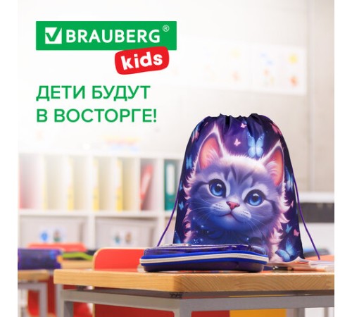 Мешок для обуви BRAUBERG KIDS, с петлей, 42х34 см, 