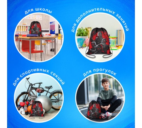 Мешок для обуви BRAUBERG KIDS, с петлей, 42х34 см, 