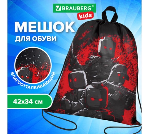 Мешок для обуви BRAUBERG KIDS, с петлей, 42х34 см, 
