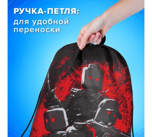 Мешок для обуви BRAUBERG KIDS, с петлей, 42х34 см, 