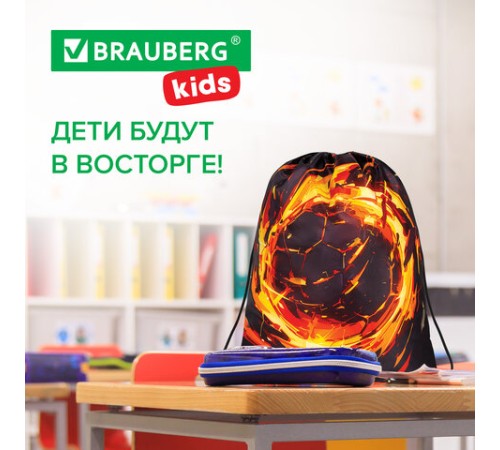 Мешок для обуви BRAUBERG KIDS, с петлей, 42х34 см, 
