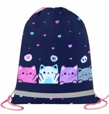 Мешок для обуви BRAUBERG KIDS, светоотражающая полоса, 46х36 см, 