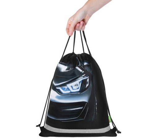 Мешок для обуви BRAUBERG KIDS, светоотражающая полоса, 46х36 см, 