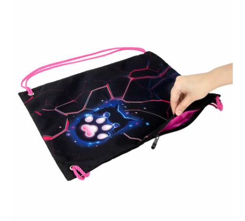 Мешок для обуви BRAUBERG PREMIUM, карман, подкладка, светоотражайка, 43х33 см, 