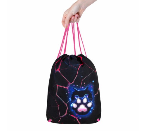 Мешок для обуви BRAUBERG PREMIUM, карман, подкладка, светоотражайка, 43х33 см, 