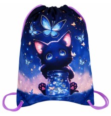 Мешок для обуви BRAUBERG PREMIUM, карман, подкладка, светоотражайка, 43х33 см, 