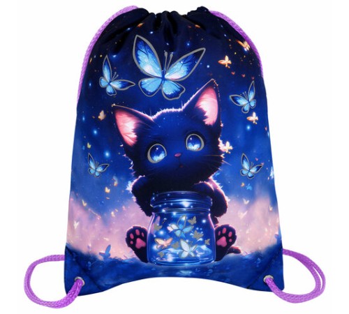 Мешок для обуви BRAUBERG PREMIUM, карман, подкладка, светоотражайка, 43х33 см, 