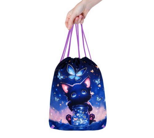 Мешок для обуви BRAUBERG PREMIUM, карман, подкладка, светоотражайка, 43х33 см, 