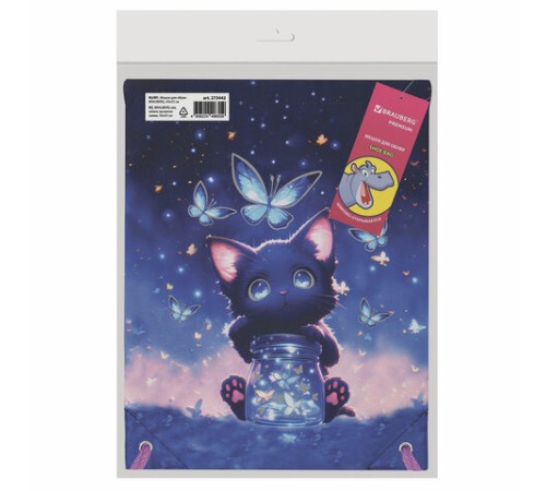 Мешок для обуви BRAUBERG PREMIUM, карман, подкладка, светоотражайка, 43х33 см, 